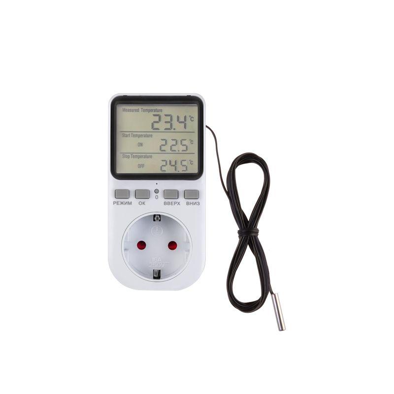 Терморегулятор в розетку 16А-01 бел. Rexant 51-0800