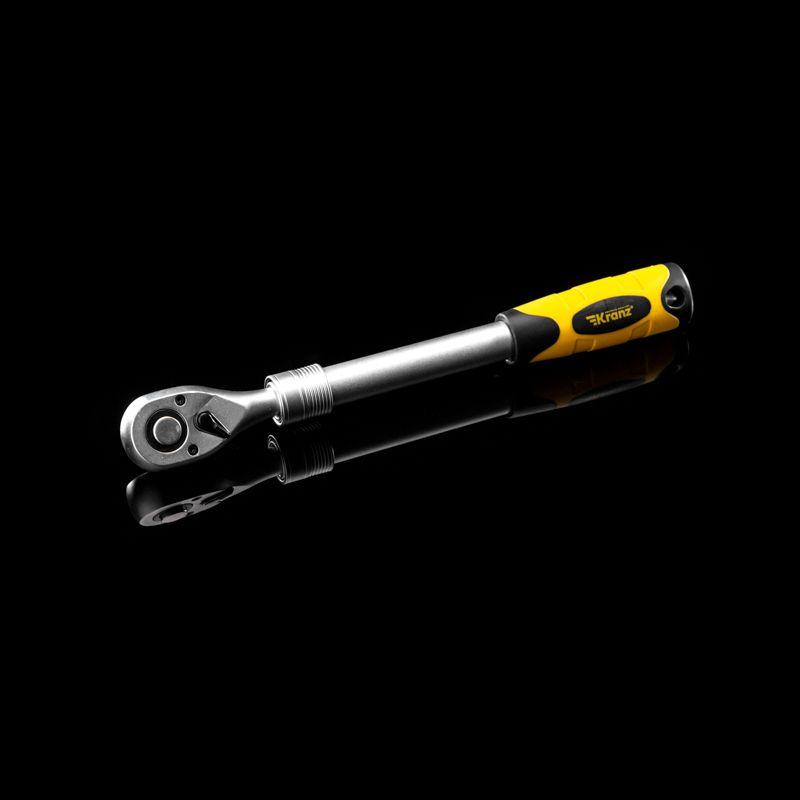 Ключ телескопический трещоточный 1/2 330-460мм CrV двухкомпонентная рукоятка Kranz KR-12-8411