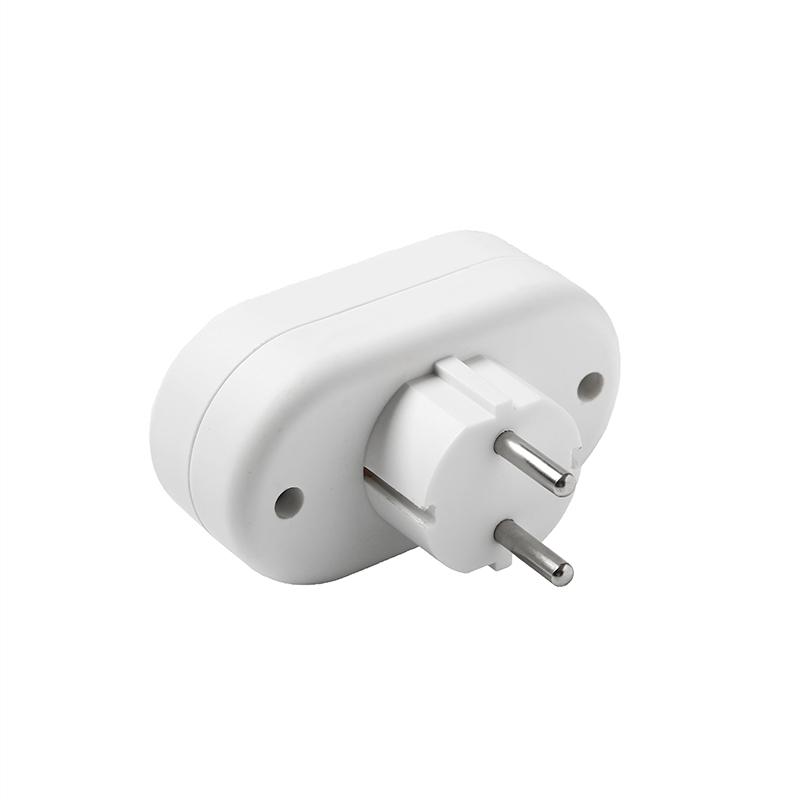 Разветвитель 2-м плоский без заземл. 10А 2200Вт 250В бел. DОМТОК 2651