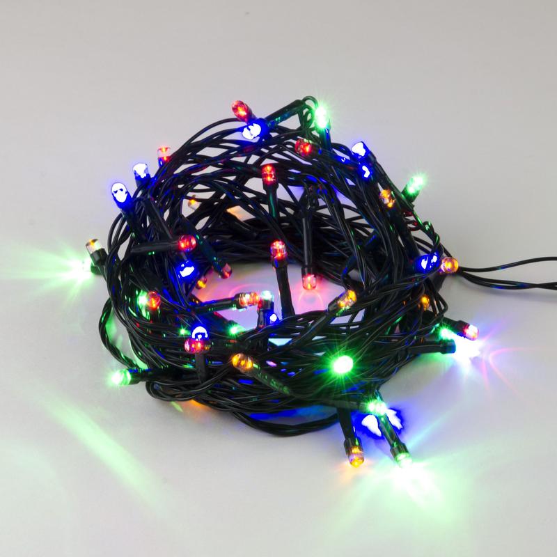 Гирлянда LED ULD-S0500-050/DGA MULTI IP20 5м 50 диодов разноцвет. свет провод зел. Uniel UL-00007303