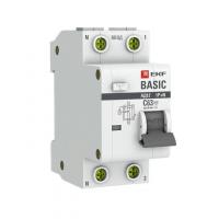 Выключатель автоматический дифференциального тока 1п+N С 10А 30мА тип АС эл. 4.5кА АД-12 Basic EKF DA12-10-30-bas