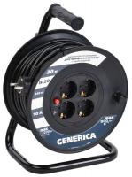 Удлинитель на катушке 4х30м 2P+PE 10А УК30 с термозащ. 3х1.0кв.мм GENERICA IEK WKP10-10-04-30-G